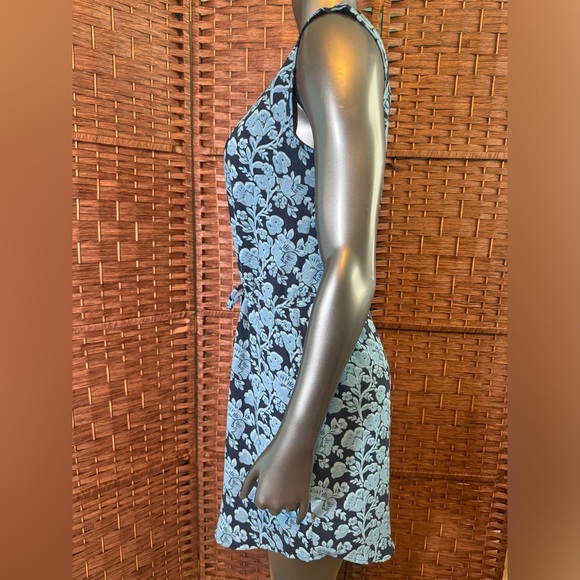 Cabi Small Blue Floral Dress Drawstring Waist Pockets Spring Summer Vacation - Picture 10 of 12